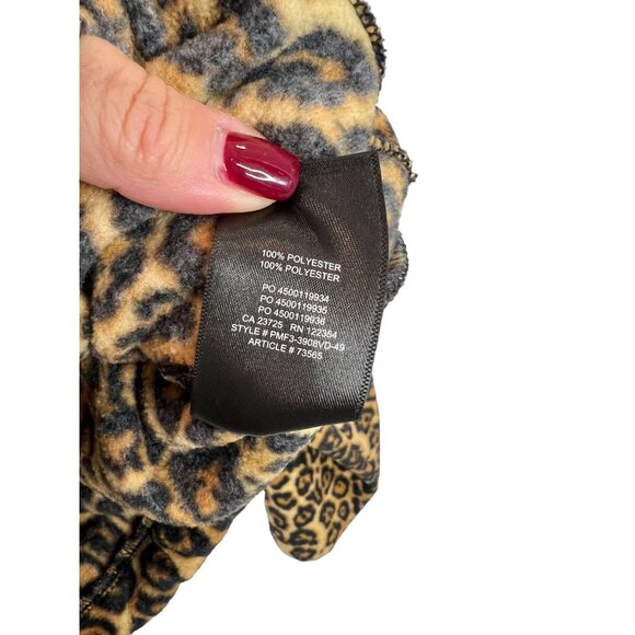 Aritzia TNA cropped fleece pullover leopard print -Size XXS - Picture 4 of 7
